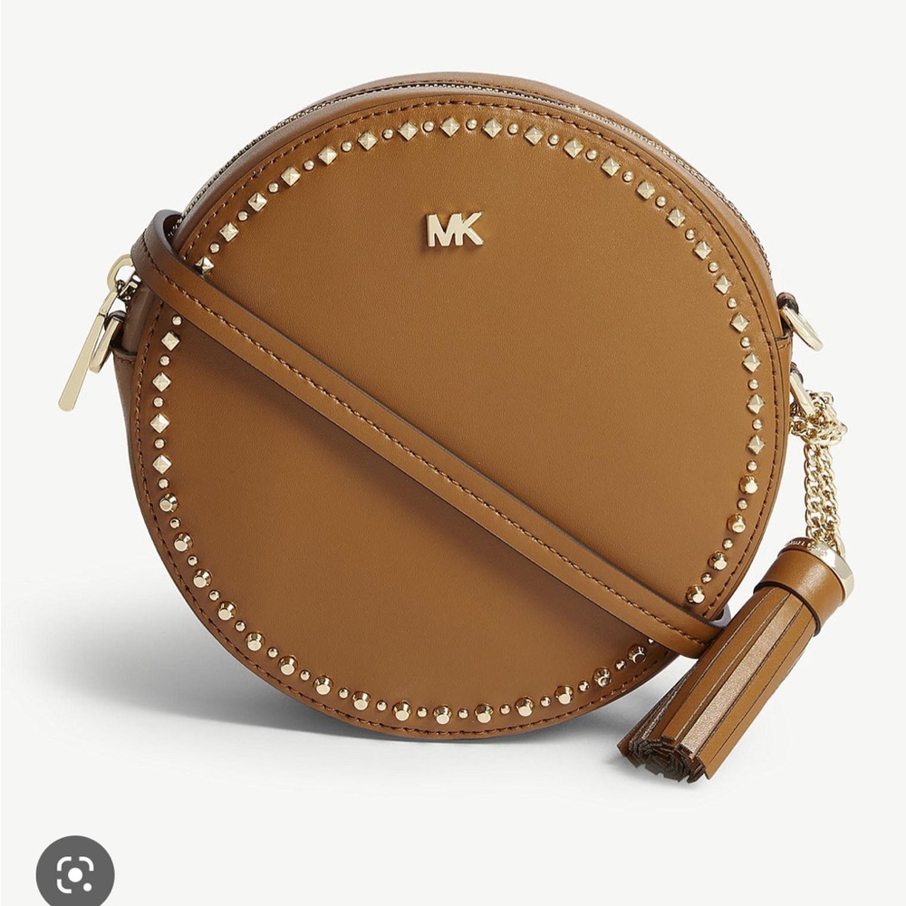 Micheal Kors Medium Studded Tassle Canteen Crossbody Bag